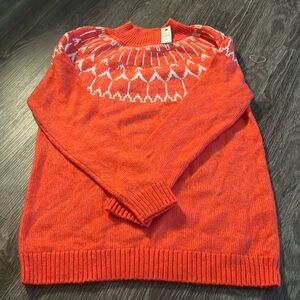 Talbots NWT petite light red Christmas sweater